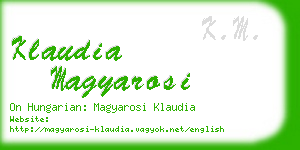 klaudia magyarosi business card